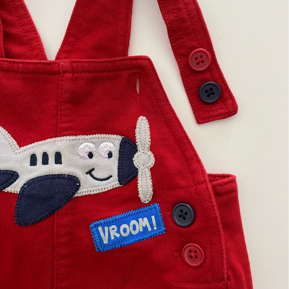 Airplane Red Overalls size 6 Months - Picture 6 of 9